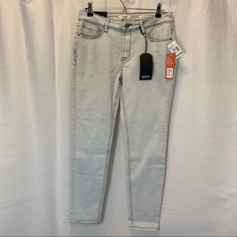 KENSIE JEANS 28" Mid Rise Ankle Biter Skinny Jean in Neptune